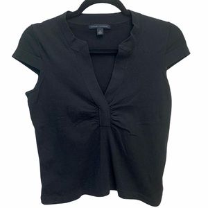 Banana Republic Black Sheared V-Neck size Small